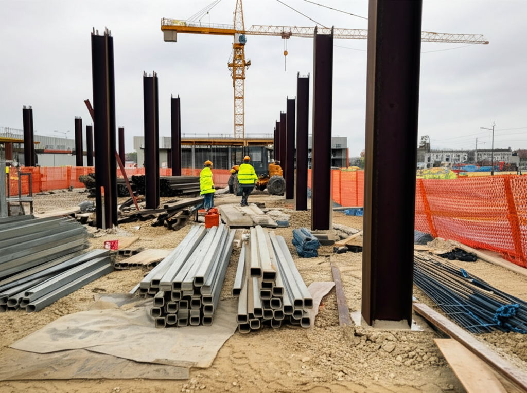 Construction professionals working on a project